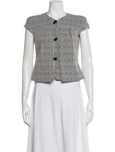 Pre-owned Giorgio Armani Vintage Plaid Print Top In Multi