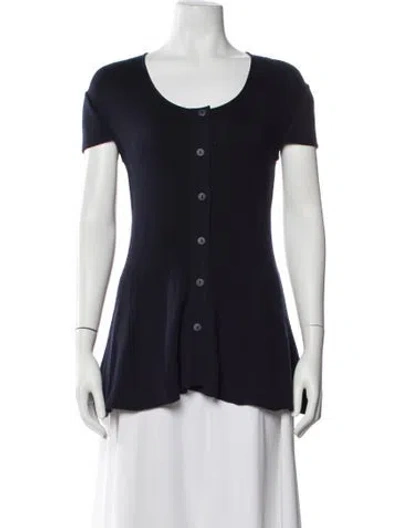 Pre-owned Giorgio Armani Vintage Scoop Neck Sweater In Blue