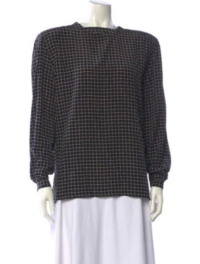 Pre-owned Giorgio Armani Vintage Silk Blouse In Black