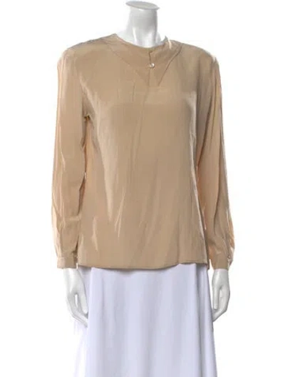 Pre-owned Giorgio Armani Vintage Silk Blouse In Neutral