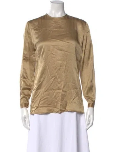 Pre-owned Giorgio Armani Vintage Silk Blouse In Neutral