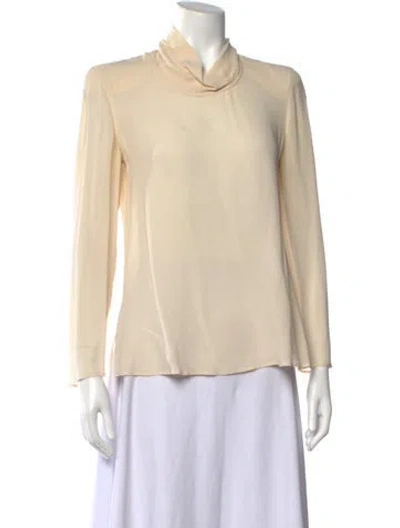 Pre-owned Giorgio Armani Vintage Silk Blouse In Neutral