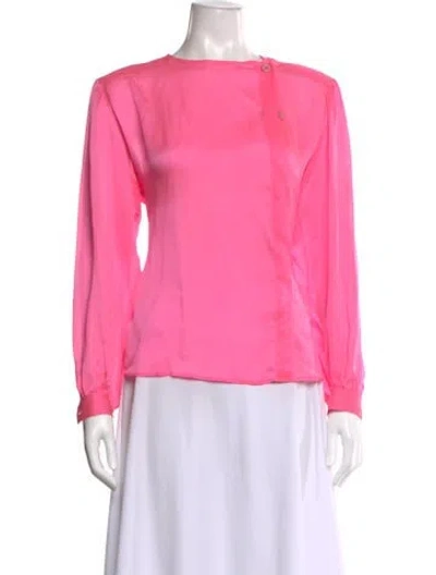 Pre-owned Giorgio Armani Vintage Silk Blouse In Pink