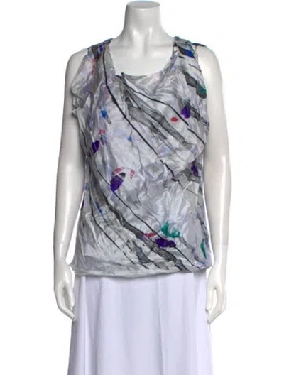 Pre-owned Giorgio Armani Vintage Silk Blouse In White