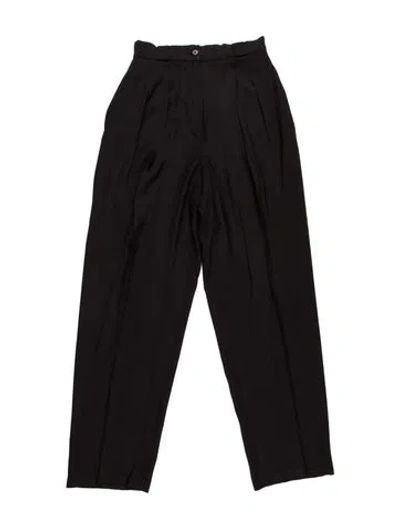 Pre-owned Giorgio Armani Vintage Straight Leg Pants In Black