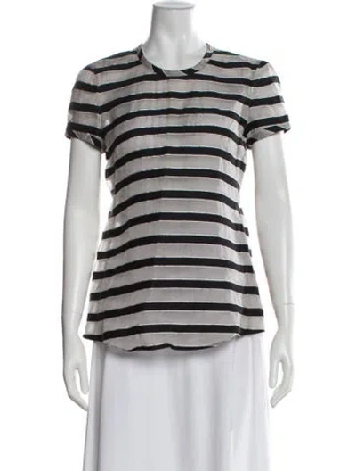 Pre-owned Giorgio Armani Vintage Striped T-shirt In Gray