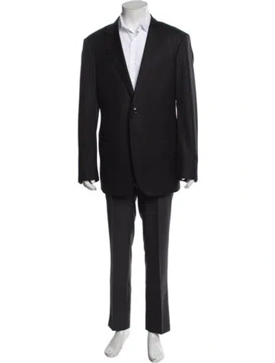 Pre-owned Giorgio Armani Vintage Virgin Wool Blazer In Black