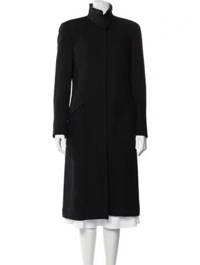 Pre-owned Giorgio Armani Vintage Wool Coat In Black