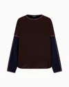 Giorgio Armani Virgin Wool And Cashmere Jersey Sweatshirt In Brown