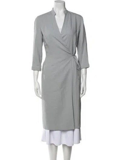 Pre-owned Giorgio Armani Virgin Wool Biker Jacket In Gray