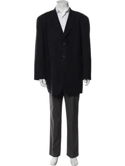 Pre-owned Giorgio Armani Virgin Wool Blazer In Black