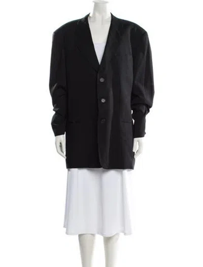 Pre-owned Giorgio Armani Virgin Wool Blazer In Black