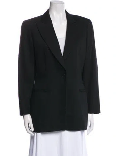 Pre-owned Giorgio Armani Virgin Wool Blazer In Black