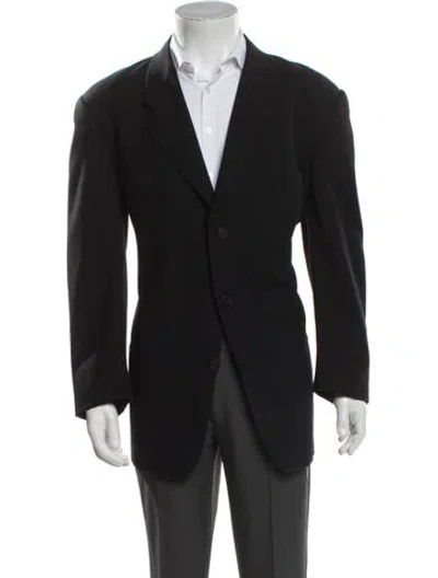 Pre-owned Giorgio Armani Virgin Wool Blazer In Black