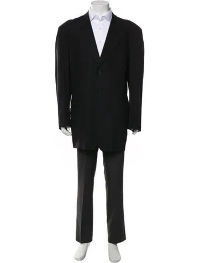 Pre-owned Giorgio Armani Virgin Wool Blazer In Black
