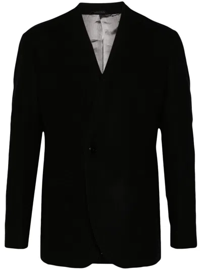 Giorgio Armani Virgin Wool Blazer In Black