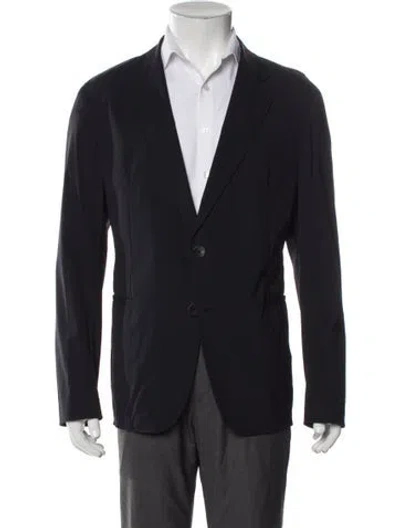 Pre-owned Giorgio Armani Virgin Wool Blazer In Blue