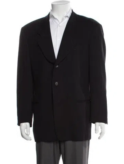 Pre-owned Giorgio Armani Virgin Wool Blazer In Blue