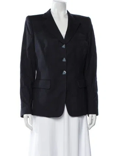 Pre-owned Giorgio Armani Virgin Wool Blazer In Blue
