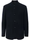 Giorgio Armani Guru Wool Single-breasted Jacket In Blue