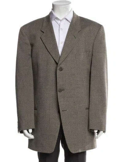 Pre-owned Giorgio Armani Virgin Wool Blazer In Brown