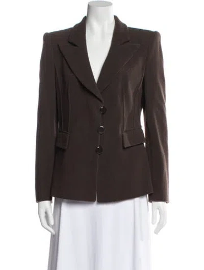 Pre-owned Giorgio Armani Virgin Wool Blazer In Brown