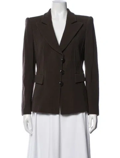 Pre-owned Giorgio Armani Virgin Wool Blazer In Brown