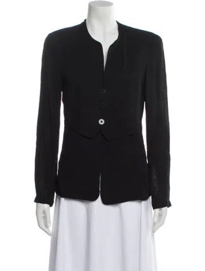 Pre-owned Giorgio Armani Virgin Wool Blazer In Gray
