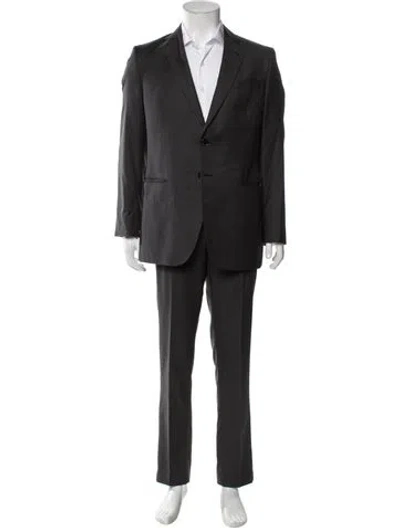 Pre-owned Giorgio Armani Virgin Wool Blazer In Gray