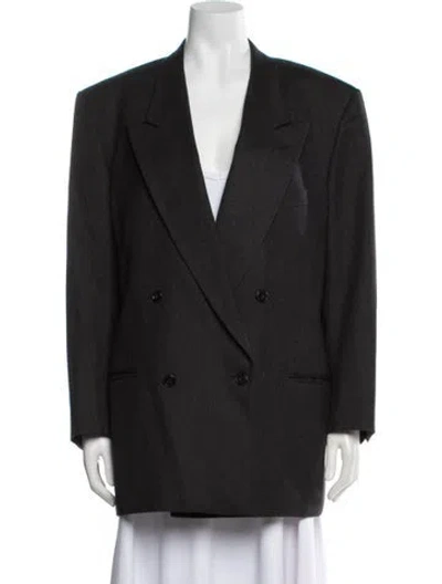 Pre-owned Giorgio Armani Virgin Wool Blazer In Gray
