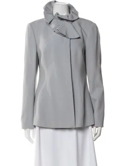 Pre-owned Giorgio Armani Virgin Wool Blazer In Gray