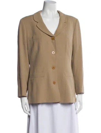 Pre-owned Giorgio Armani Virgin Wool Blazer In Neutral