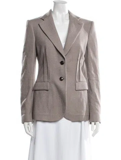 Pre-owned Giorgio Armani Virgin Wool Blazer In Neutral