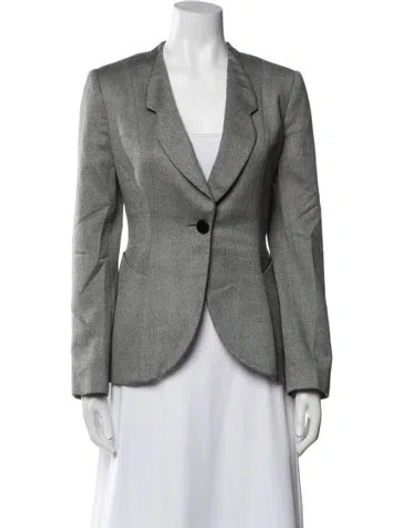 Pre-owned Giorgio Armani Virgin Wool Blazer In White