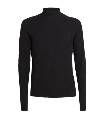 Giorgio Armani Virgin Wool-blend Sweater In Black