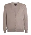 Giorgio Armani Virgin Wool Cardigan In Grey
