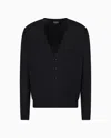 Giorgio Armani Virgin-wool Cardigan With Buttons In Black
