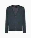 Giorgio Armani Virgin-wool Cardigan With Buttons In Grey