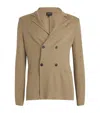 Giorgio Armani Virgin Wool-cashmere Blazer In Beige