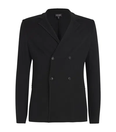 Giorgio Armani Virgin Wool-cashmere Blazer In Black