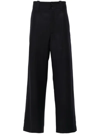 Giorgio Armani Textured Tapered Trousers In Blue