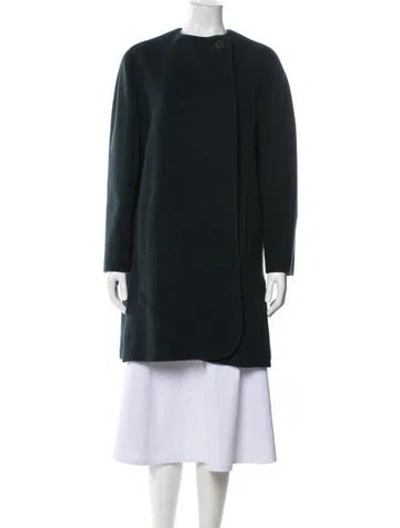 Pre-owned Giorgio Armani Virgin Wool Coat In Blue