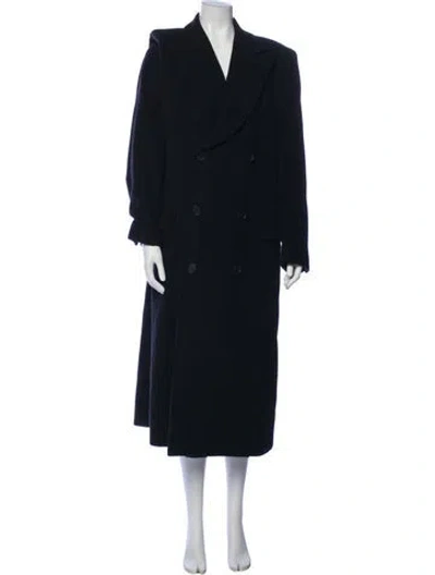 Pre-owned Giorgio Armani Virgin Wool Coat In Blue