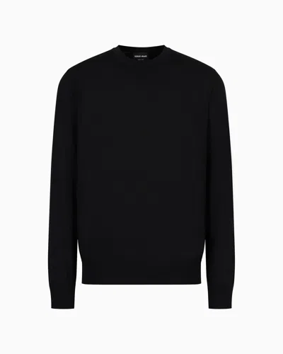 GIORGIO ARMANI VIRGIN-WOOL, CREW-NECK JUMPER