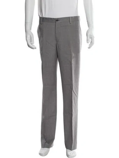 Pre-owned Giorgio Armani Virgin Wool Dress Pants In Gray