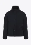 Giorgio Armani Quilted High Collar Jacket With Front Pockets In Black