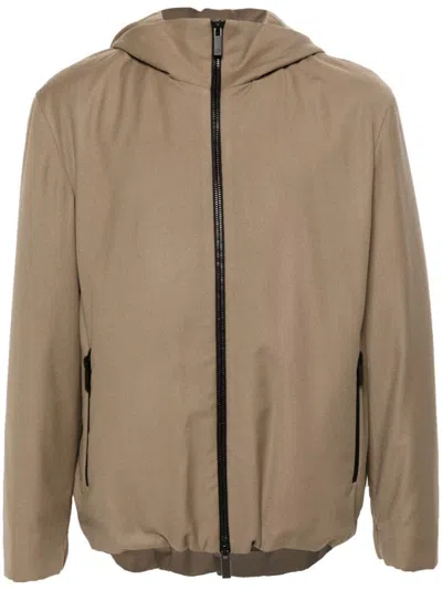 Giorgio Armani Virgin Wool Jacket In Brown