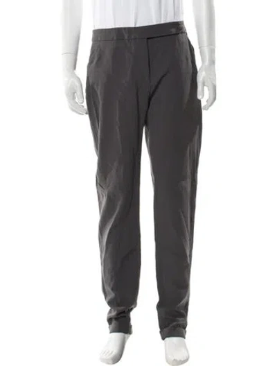 Pre-owned Giorgio Armani Virgin Wool Joggers In Gray