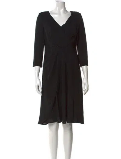 Pre-owned Giorgio Armani Virgin Wool Knee-length Dress In Black