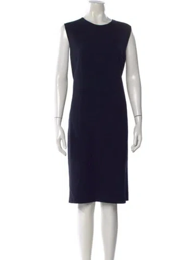 Pre-owned Giorgio Armani Virgin Wool Knee-length Dress In Blue